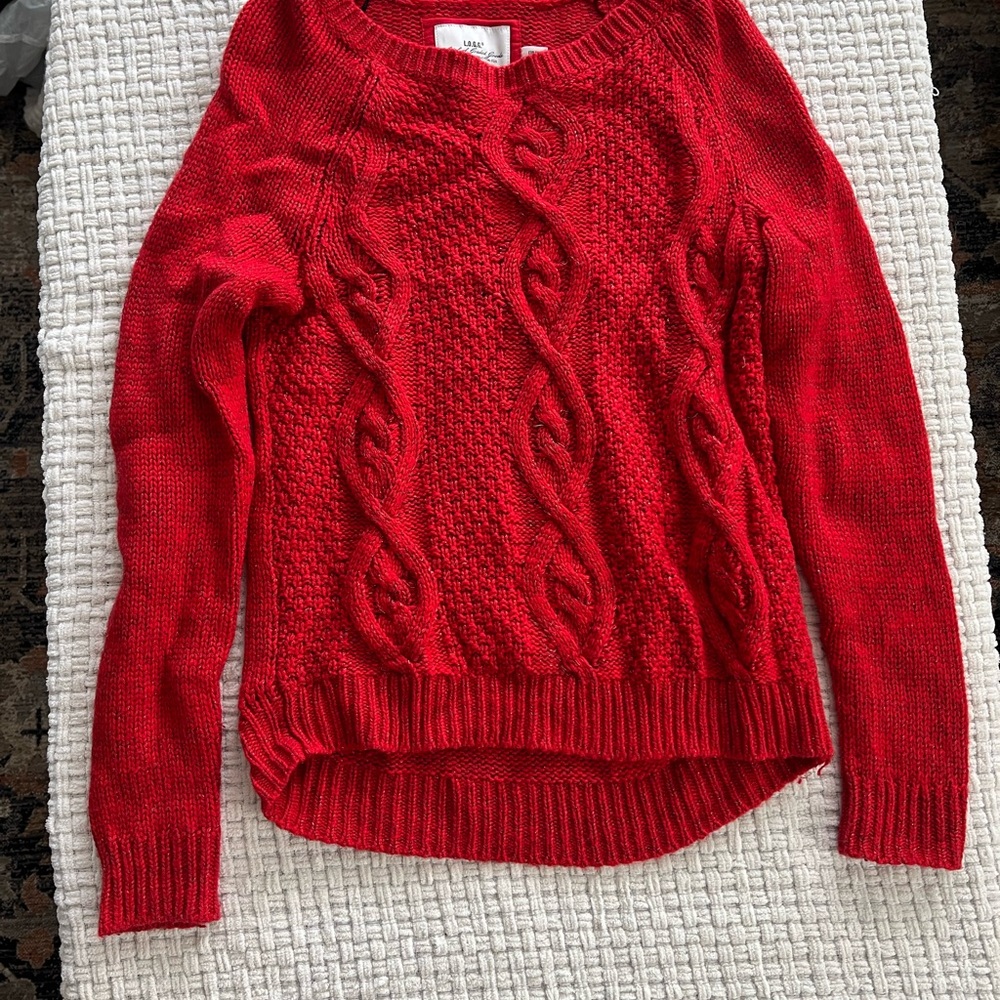 H&M Vibrant Red Cable Knit Sweater